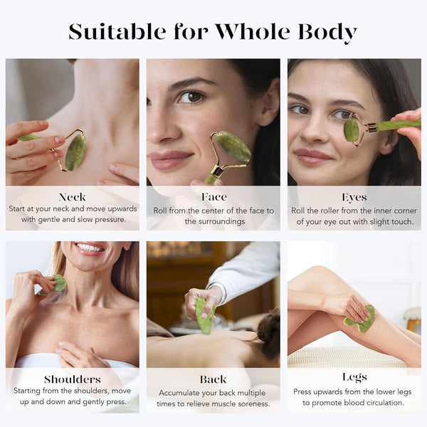 CoolStone Jade Roller and Gua Sha